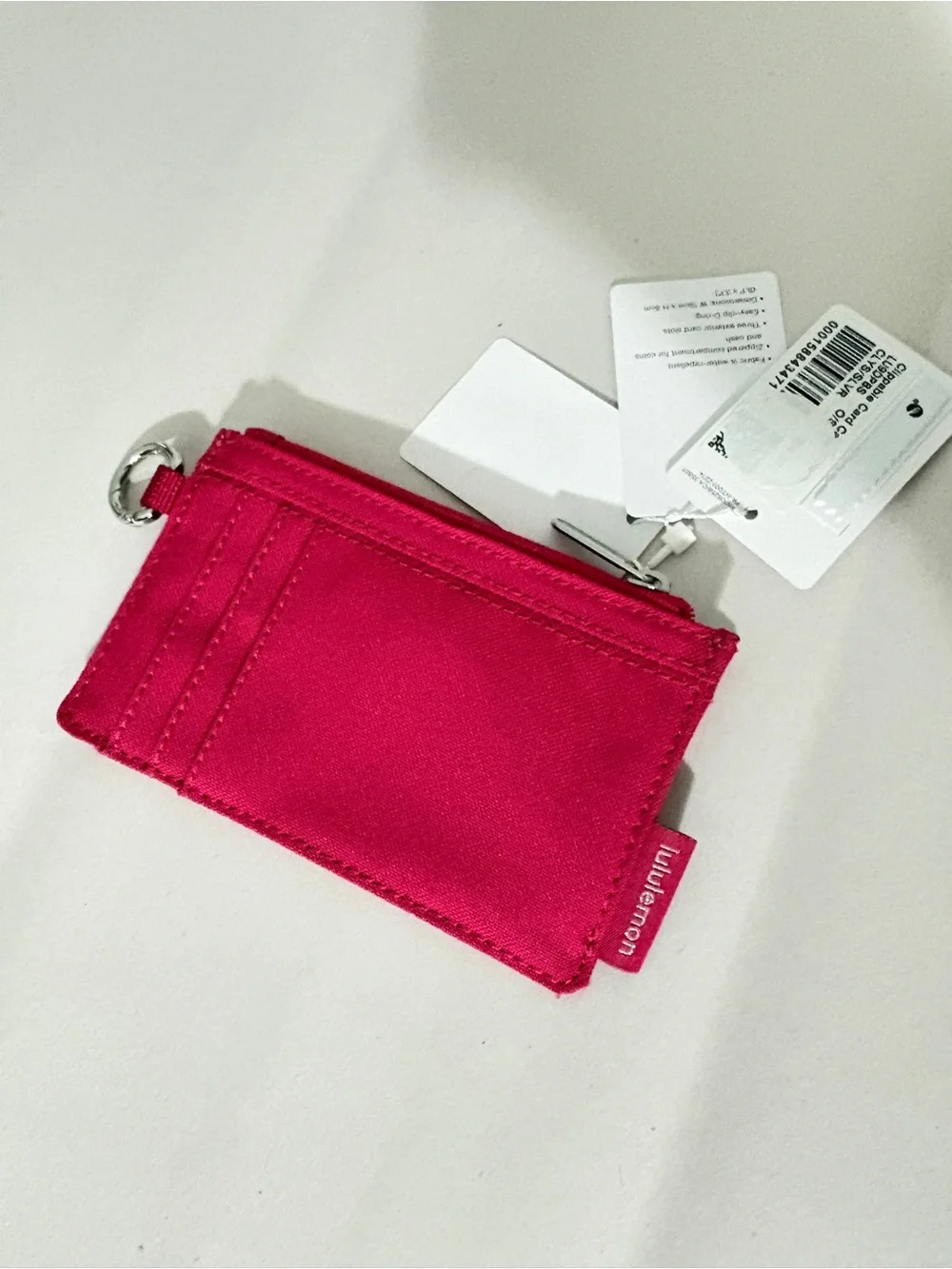 Lululemon Clippable Card Case Calypso Pink Silver | NWT